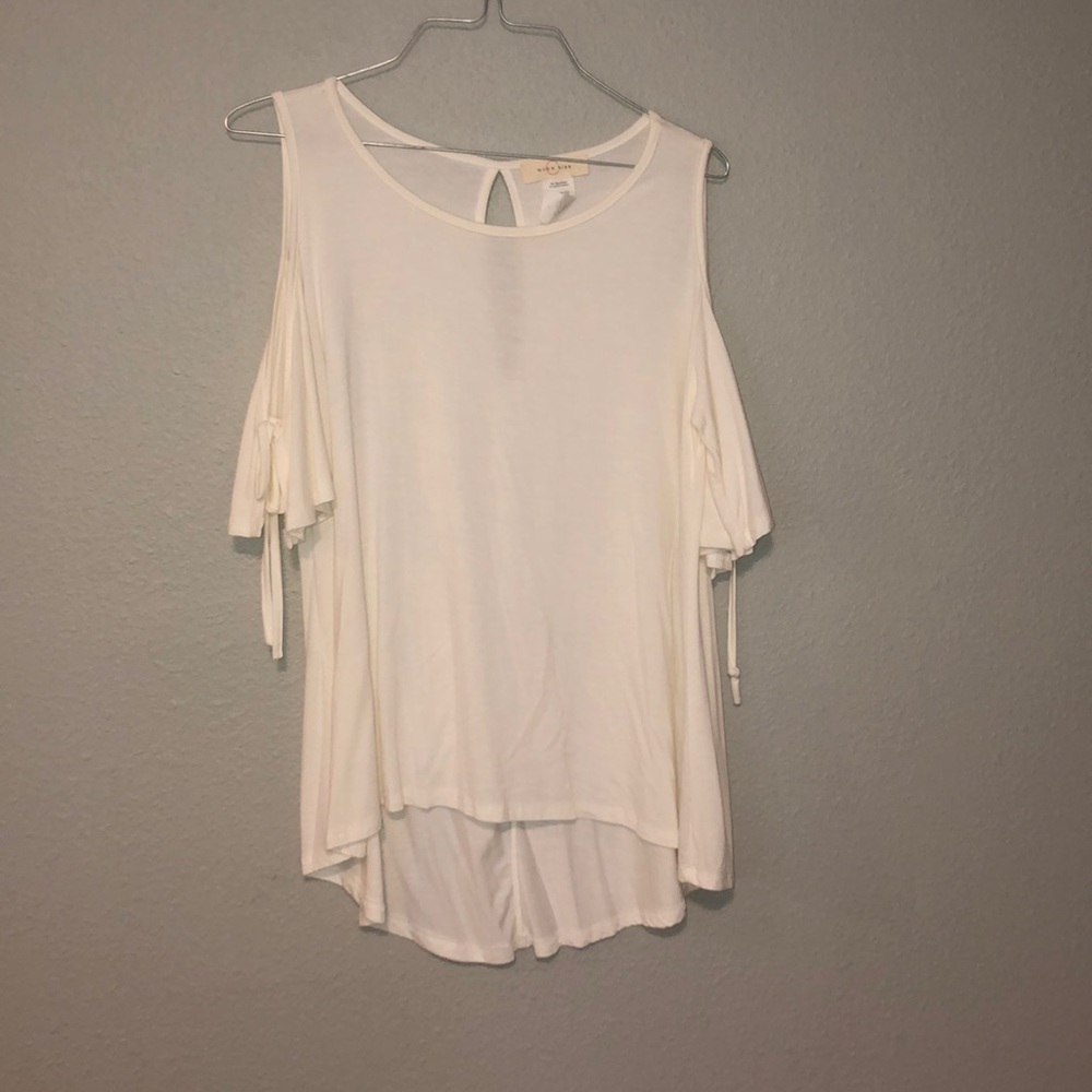 White open shoulder top